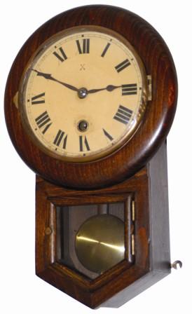 Hamburg American Clock Co. mini school house clock. — Antique Clocks Price Guide