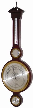 Made in USA By Airguide Instruments Company Chicago, printed at the bottom of the large dial. The silver dial is also signed, "Airguide / Compensated Barometer". — Antique Clocks Price Guide