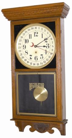 E. Ingraham "store regulator" or "Western Union" model wall calendar clock, ca 1901. — Antique Clocks Price Guide