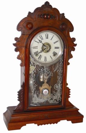 E. N. Welch Mfg. Co. walnut parlor clock, "Ros", ca 1885. — Antique Clocks Price Guide