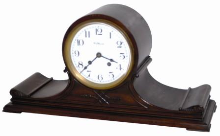 Waltham tambour, 8 day lever movement that is running. The strike spring click is not catching or the spring is broken. — Antique Clocks Price Guide