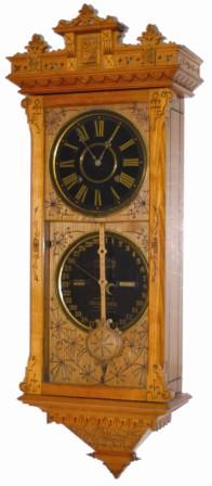 Ithaca Calendar Clock Co. "No. 5 1/2 Hanging Belgrade", ca 1880. — Antique Clocks Price Guide