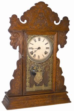 E. Ingraham Clock Co. oak kitchen clock, ca about 1915. — Antique Clocks Price Guide