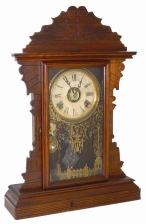 E. N. Welch Mfg. Co. walnut parlor clock, ca late 1800's. — Antique Clocks Price Guide