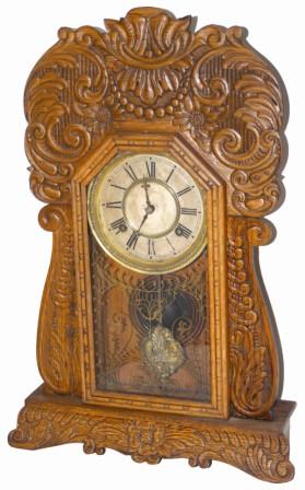 Waterbury Clock Co. oak kitchen clock, "Belden", ca 1903. — Antique Clocks Price Guide