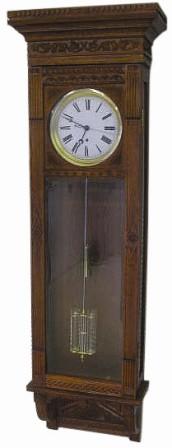 Waterbury Clock Co. "Regulator No. 7" wall clock with a great two jar mercury pendulum. — Antique Clocks Price Guide