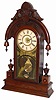New Haven Clock Co. walnut parlor clock, "Elbe", ca 1880.