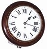 English single fusee gallery clock. Cable driven fusee movement is 8 day, time only.