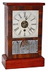 Wm. L. Gilbert "Cottage No. 2", ca 1860. Pine case is 11.5" high, mahogany veneered only on the door.