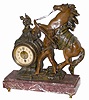 French statuary/clock with a good looking statue, and the clock tower does not look all that bad. The movement is a 30 hour balance, time only, and signed, "English Time Corp.