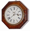 Chauncey Jerome octagon gallery clock, early model, ca around 1875. Painted metal dial is signed only, "Patent / Lever Escapement".