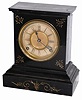 Ansonia Clock Co. enameled iron case, "Unique", ca 1880.
