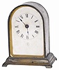 Jerome nickel plated shelf clock, a bit over 6" high, backwind and set, not running.
