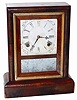 N. Pomeroy / Bristol, Ct, signed on the 8 day brass movement in this cottage clock, ca 1874.