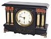 Sessions Clock Co. black enameled wood clock, "Castle", ca 1910.