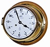 Schatz / Royal Mariner / 7 Jewels / Made In West Germany, signed on the painted dial of this German ships bell clock.