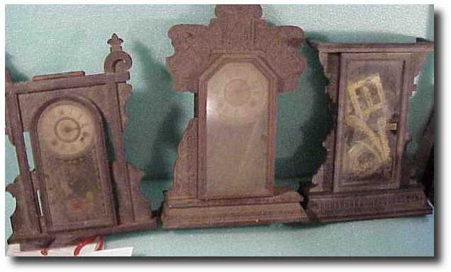 Lot of three gingerbread clocks, "as is" — Antique Clocks Price Guide