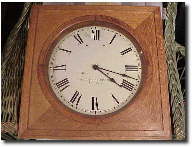 Self Winding Clock Co. oak cased lobby clock — Antique Clocks Price Guide