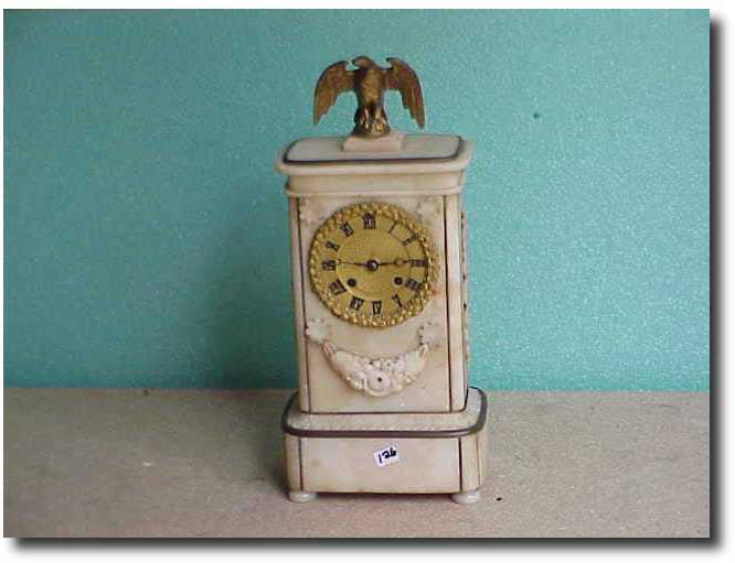 French white marble mantle clock — Antique Clocks Price Guide