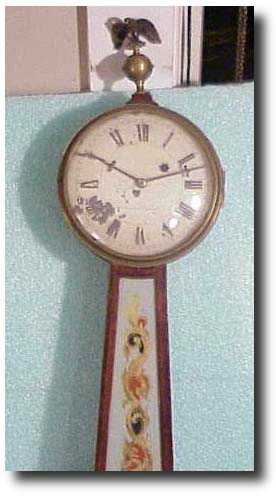 Banjo clock, S. Williard on dial — Antique Clocks Price Guide