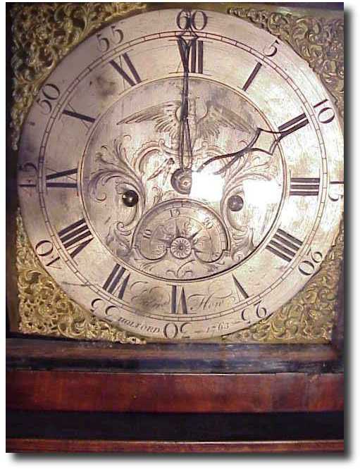 English tallcase clock, dated 1763 — Antique Clocks Price Guide