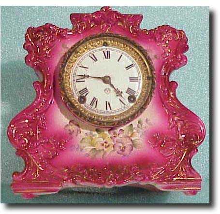 Ansonia Royal Bonn china clock, "Vassal" model — Antique Clocks Price Guide