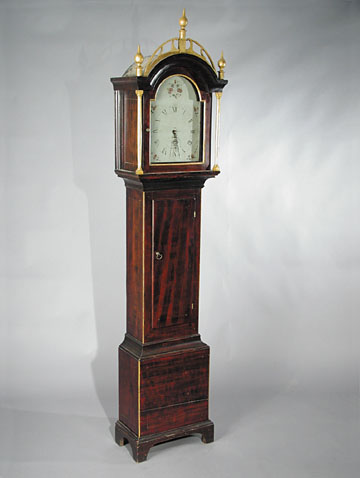 GOOD PAINTED TALL CASED CLOCK BY ALEXANDER T. WILLARD, ASHBY, MASS — Antique Clocks Price Guide