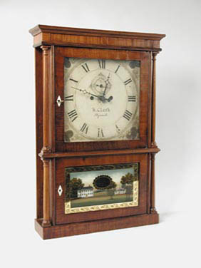 INTERESTING SHELF CLOCK BY H. CLARK — Antique Clocks Price Guide
