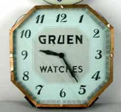 Electric advertising clock for Gruen Watches. — Antique Clocks Price Guide