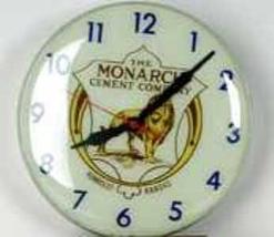 Electric advertising clock, Monarch Cement Co. — Antique Clocks Price Guide