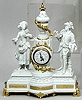 American bisque clock, late 19th century, signed V. Cantrelle