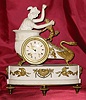 FRENCH PARIAN AND GILT BRONZE MANTEL CLOCK; MAKER: BAURET a PARIS Circa: 1855