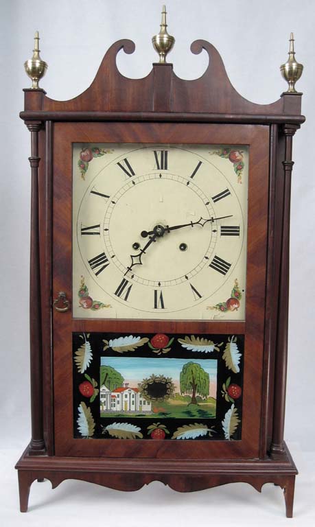 Custom pillar and scroll clock. — Antique Clocks Price Guide