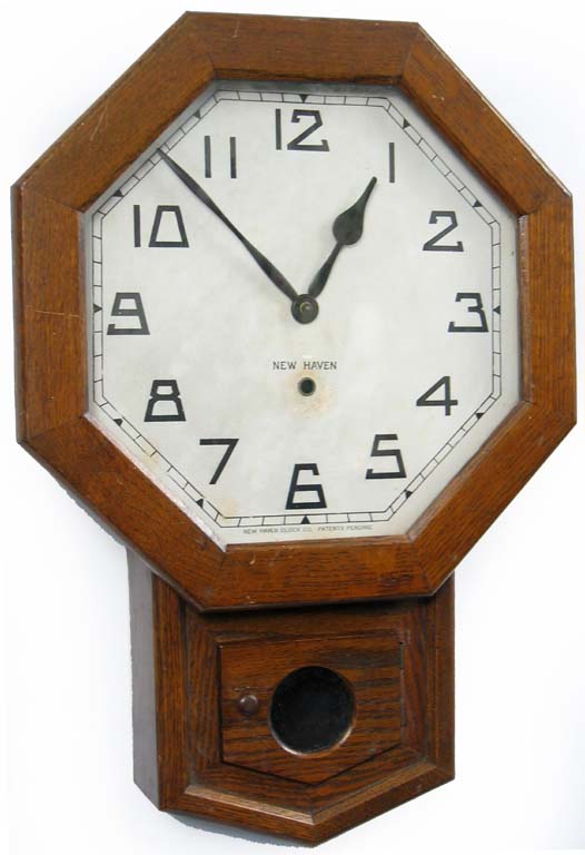 New Haven Oak School House Clock. — Antique Clocks Price Guide