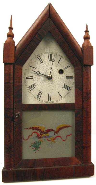 Ansonia Brass Co., Bristol, Conn. miniature steeple clock. — Antique Clocks Price Guide