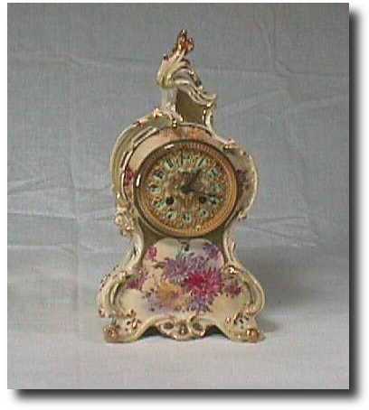 Royal Bonn Mantel Clock with Flowers, Circa 1900 — Antique Clocks Price Guide