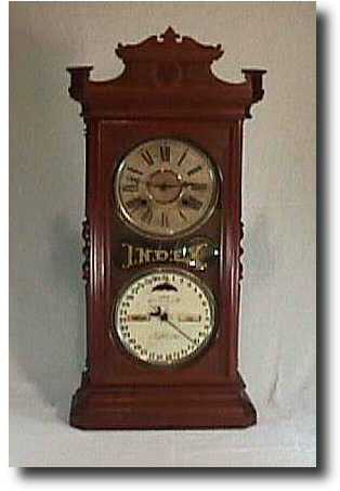 Double Dial Calander Clock, Circa 1866. — Antique Clocks Price Guide
