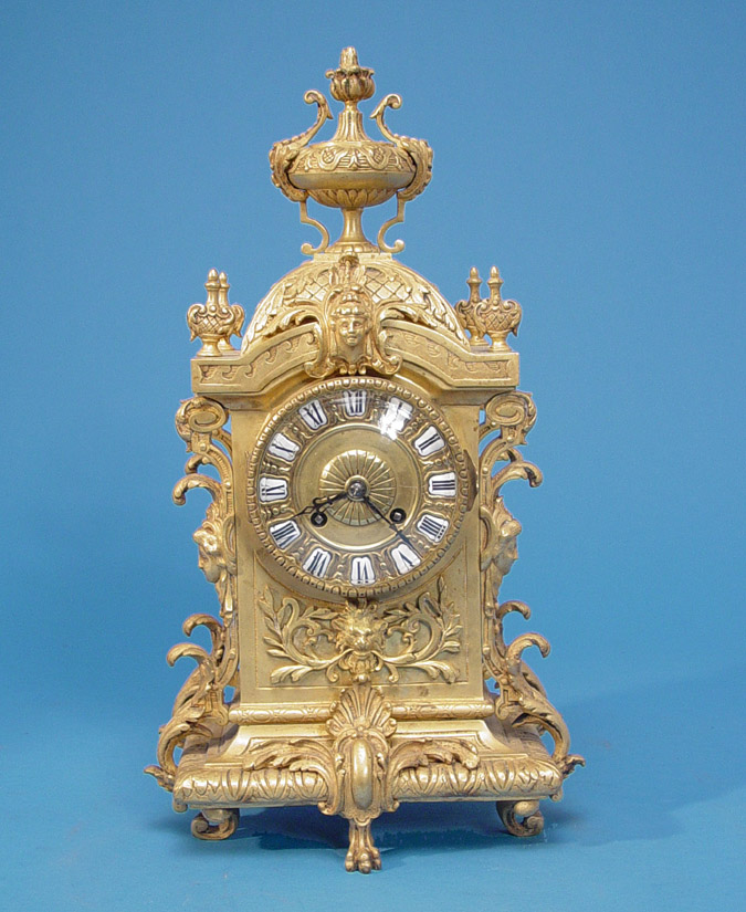 French Japy Freres Fancy Victorian Ormolu Bronze Clock, — Antique Clocks Price Guide