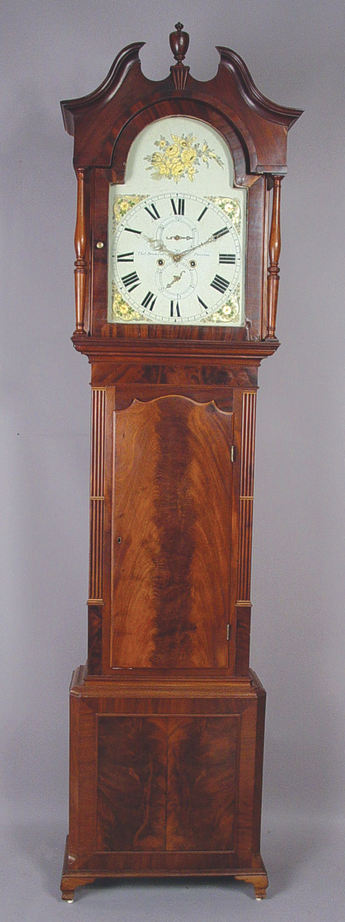 English Thomas Broderick, Preston Mahogany Arch Top Tall Case, — Antique Clocks Price Guide
