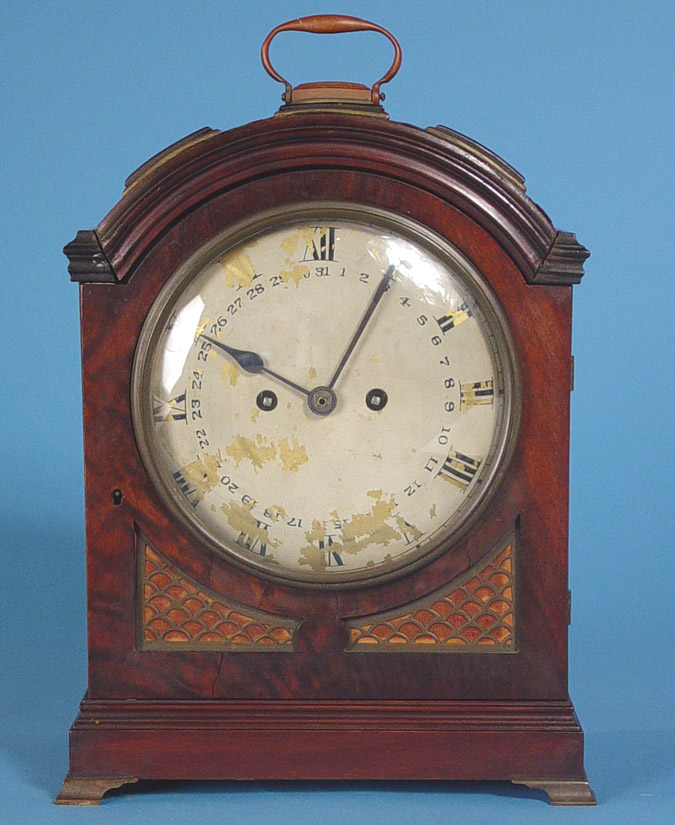 German Mahogany Fusee Bracket Clock, — Antique Clocks Price Guide