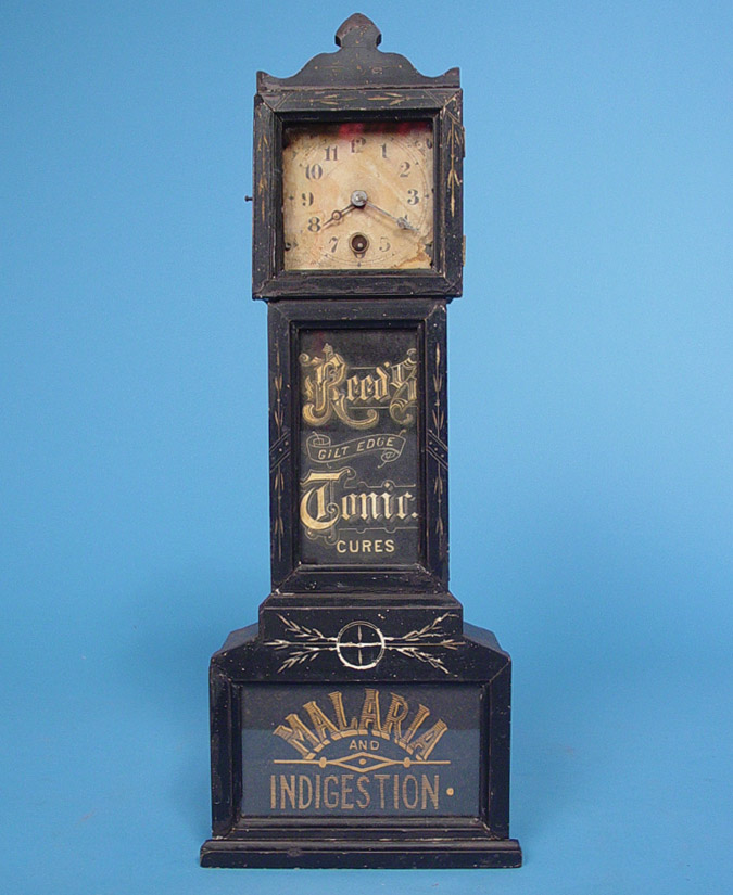American Yale Clock Co. New Haven, Connecticut "Reeds Tonic" Clock, — Antique Clocks Price Guide