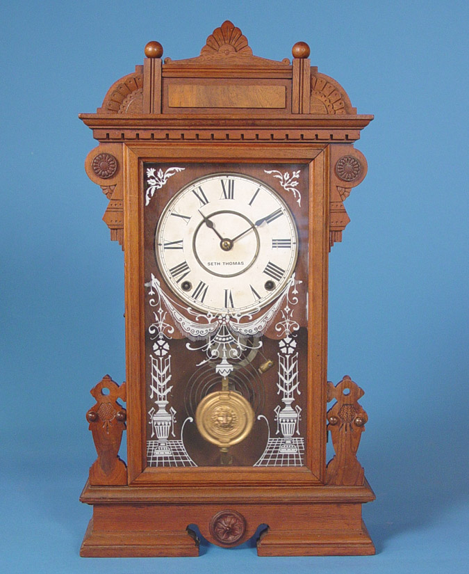American Seth Thomas "Ogden" Walnut Parlor Clock, — Antique Clocks Price Guide