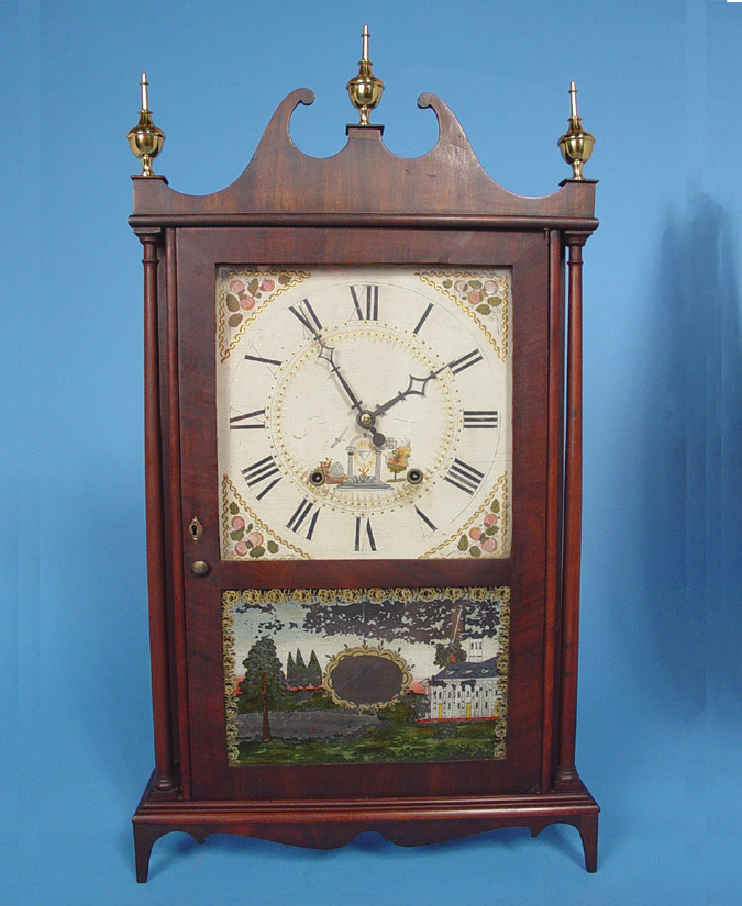 American Silas Hoadley Pillar and Scroll Shelf Clock, — Antique Clocks Price Guide
