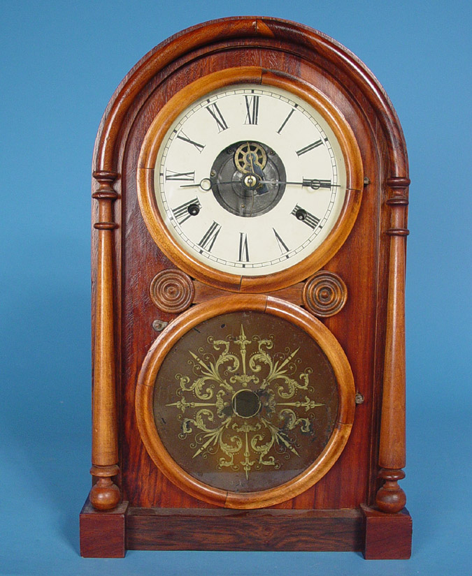 American E. Ingraham and Co. Rare Ives "Tin Plate" Ionic Shelf Clock, — Antique Clocks Price Guide
