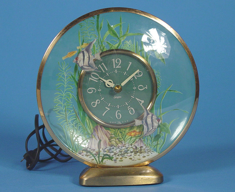 American Sessions Clock Co. Sessions Aquarius Electric Animated Fish Timepiece, — Antique Clocks Price Guide