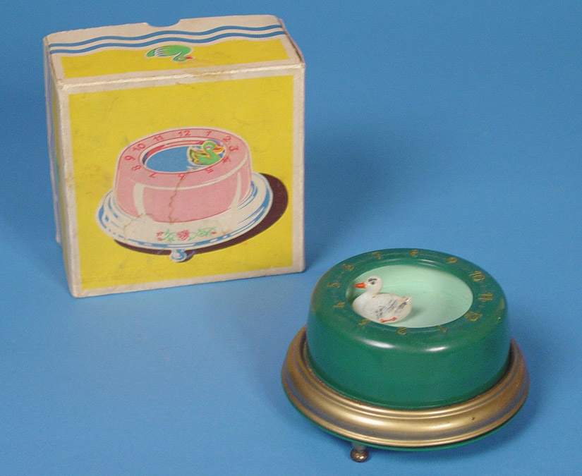 German Jahresuhren-Fabrik Animated Novelty Floating Duck Timepiece, — Antique Clocks Price Guide