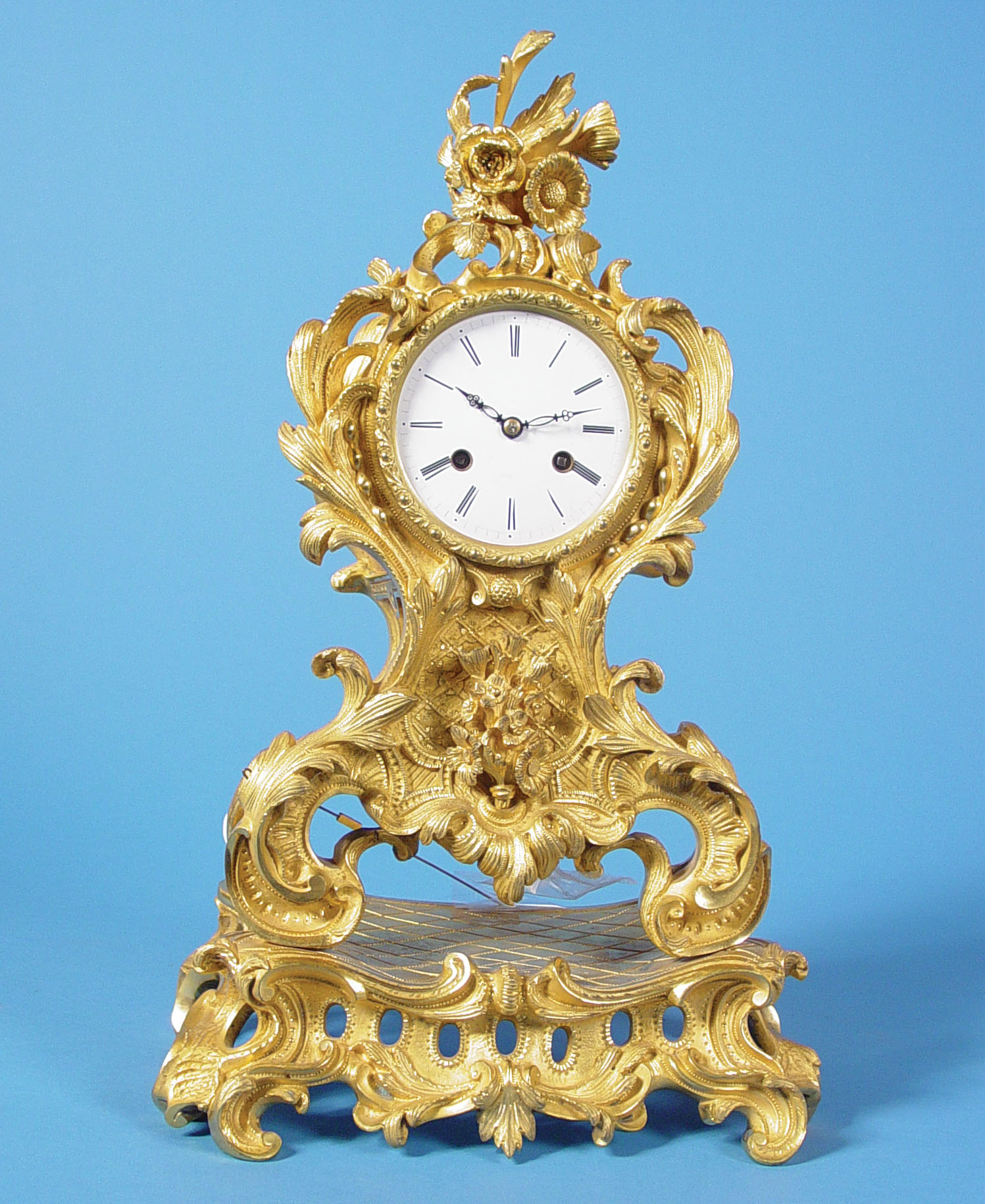 French Raingo Freres Dore Bronze Clock, — Antique Clocks Price Guide