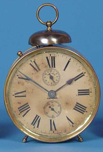 American Ansonia Clock Co. Ansonia "Amazon" Striking Alarm Clock, — Antique Clocks Price Guide