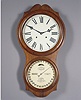 American Ithaca Calendar Clock Co. "No. 4 Hanging Office" Double Dial Calendar Clock,