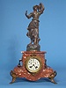French S. Marti Red Marble Statuary Clock,